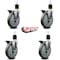 Service Caster 6'' Gray Poly Swivel 1-7/8'' Expanding Stem Caster Set with Brake, 4PK SCC-EX20S614-PPUB-PLB-178-4 - alternate 3